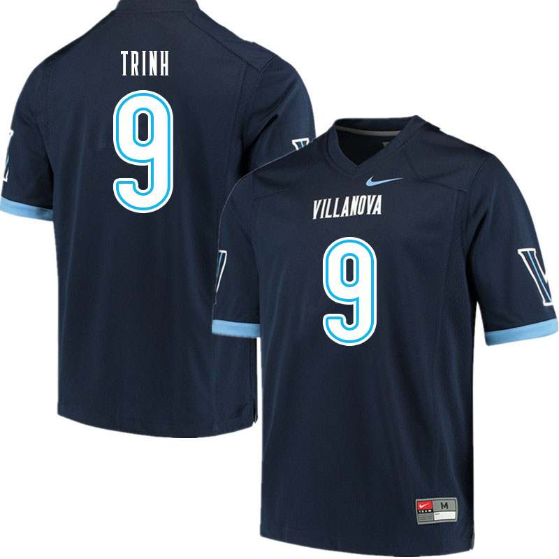 Men #9 Ty Trinh Villanova Wildcats College Football Jerseys Sale-Navy